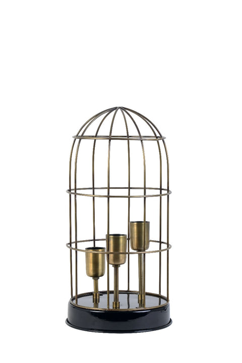 Tischleuchte 3Fl Messing Antik Schwarz Carandira 1812820