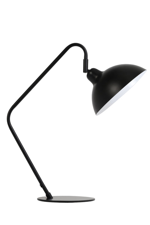 Lámpara de mesa retro de oficina de metal negro mate, luces de oficina