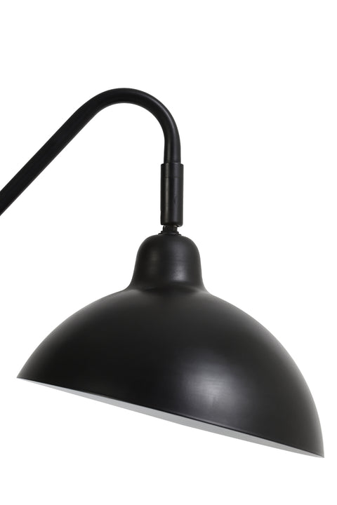 Lámpara de mesa retro de oficina de metal negro mate, luces de oficina