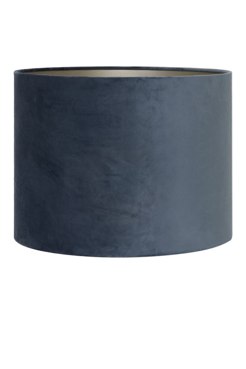Lampenschirm Zylinder in Velours Blau für Tischleuchte Standleuchte Tischlampe 35-35-30cm