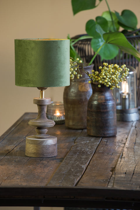 Lampshade cylinder linen velour green for floor lamp hanging lamp table lamp 50-50-38