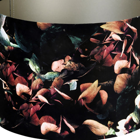 Lampshade for table lamp in velour black with flower motifs table lamp wall lamp 25-25-18