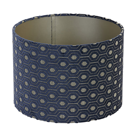 Pantalla cilíndrica de terciopelo azul oscuro topo para lámpara de mesa, lámpara colgante, lámpara de pie 30-30-21