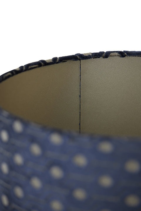 Pantalla cilíndrica de terciopelo azul oscuro topo para lámpara de mesa, lámpara colgante, lámpara de pie 30-30-21
