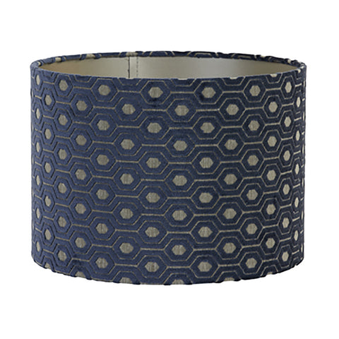 Lampshade Cylinder Velour Dark Blue Taupe for Table Lamp Hanging Lamp Floor Lamp 35-35-30