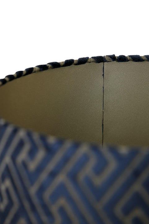 Pantalla cilíndrica de terciopelo azul oscuro topo para lámpara de pie y mesa 40-40-30