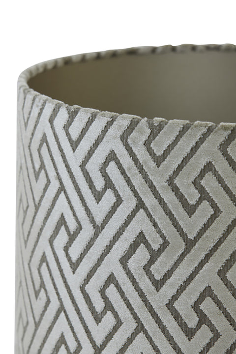 Pantalla cilíndrica de terciopelo beige topo para lámpara de mesa, lámpara colgante, lámpara de pie 40-40-30