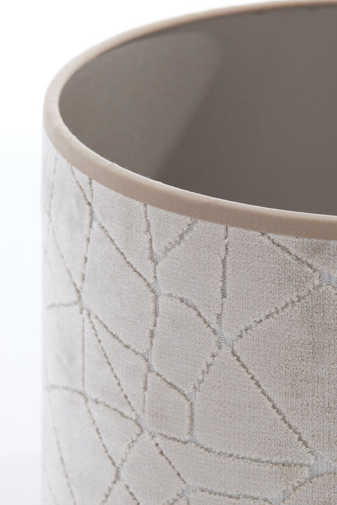 Lampenschirm Zylinder Textil Samt-Optik in Beige Taupe Tischleuchte Hängeleuchte Standleuchte 25-25-18cm