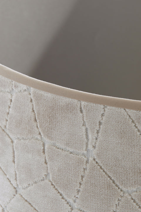 Lampenschirm Zylinder Textil Samt-Optik in Beige Taupe Tischleuchte Hängeleuchte Standleuchte 25-25-18cm