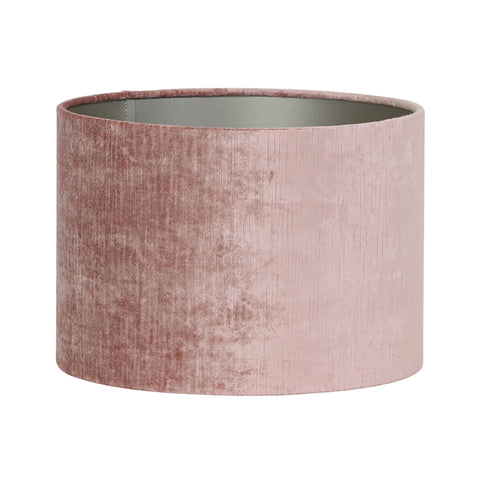 Pantalla cilíndrica de terciopelo rosa viejo para lámpara de sobremesa y aplique 30-30-21