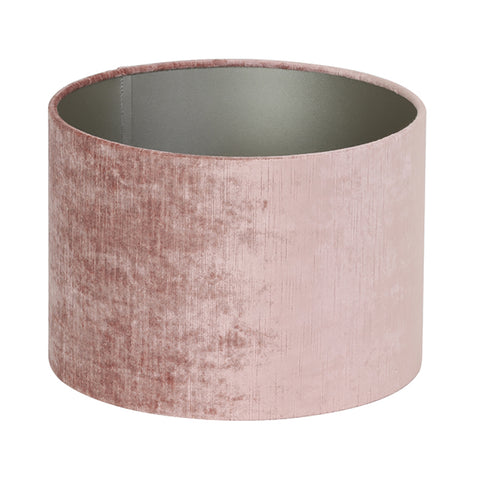 Pantalla cilíndrica de terciopelo rosa viejo para lámpara de sobremesa y aplique 30-30-21