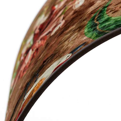 Pantalla cilíndrica de terciopelo con motivos de pájaros en color marrón para lámpara de mesa lámpara de mesa 40-40-30