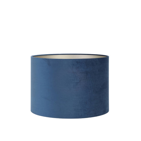 Pantalla cilíndrica de terciopelo azul petróleo para lámpara de sobremesa y de pie 30-30-21