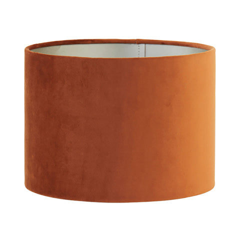 Pantalla cilíndrica de terciopelo terracota para lámpara de sobremesa y aplique 30-30-21