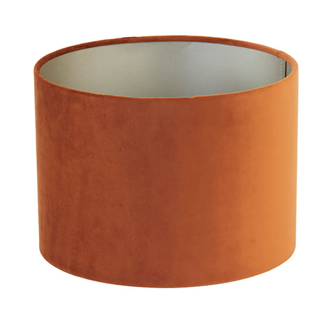 Pantalla cilíndrica de terciopelo terracota para lámpara de sobremesa y aplique 30-30-21