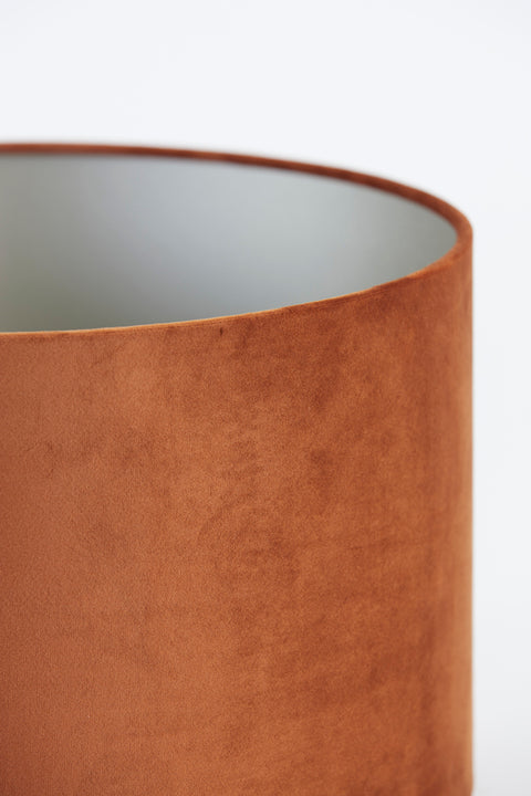 Pantalla cilíndrica de terciopelo terracota para lámpara de sobremesa y aplique 30-30-21