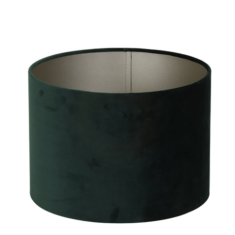 Pantalla cilíndrica de terciopelo verde oscuro para lámpara de sobremesa y aplique 40-40-30