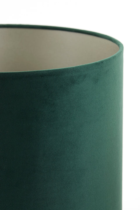 Pantalla cilíndrica de terciopelo verde oscuro para lámpara de sobremesa y aplique 40-40-30