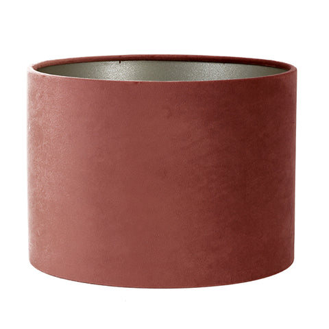 Pantalla cilíndrica de terciopelo rosa viejo oscuro para lámpara de sobremesa y aplique 35-35-30
