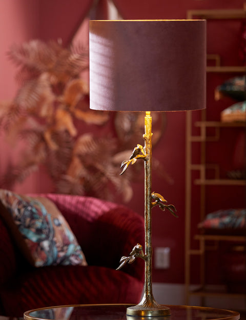 Lampshade cylinder in velour dark old pink for table lamp wall lamp 30-30-21