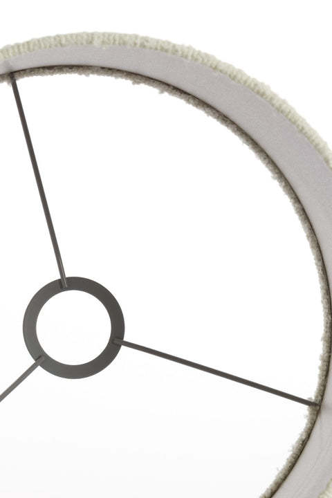 Pantalla cilíndrica en bouclé blanco para lámpara de sobremesa, lámpara de pie, lámpara colgante 50-50-38