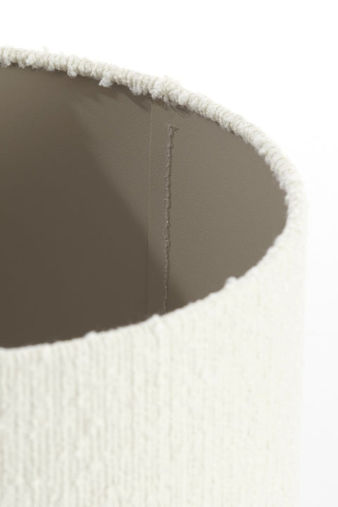 Pantalla cilíndrica en bouclé blanco para lámpara de sobremesa, lámpara de pie, lámpara colgante 50-50-38