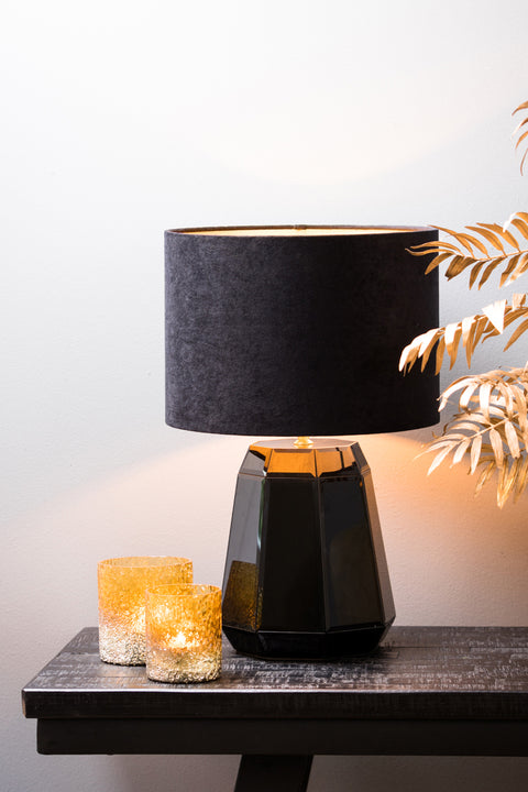 Lampshade cylinder in velour black for table lamp table lamp 40-40-30
