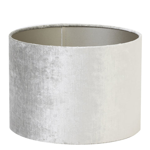 Pantalla cilíndrica de terciopelo gris plata para lámpara de mesa, lámpara colgante, lámpara de pie 40-40-30