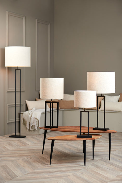Pantalla cilíndrica de lino natural para lámpara de mesa lámpara de mesa 30-30-21