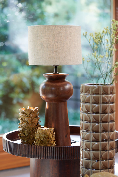 Pantalla cilíndrica de lino natural para lámpara de mesa lámpara de mesa 30-30-21