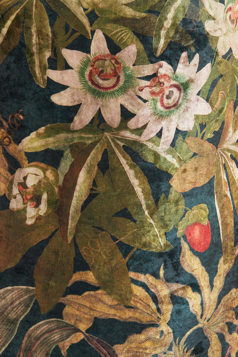 Lampenschirm für Tischleuchte Zylinder Passionsblume Grün 40-40-30