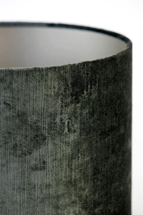Pantalla cilíndrica de terciopelo gris antracita para lámpara de sobremesa y de pie 40-40-30
