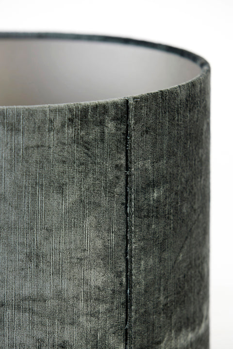 Pantalla cilíndrica de terciopelo gris antracita para lámpara de sobremesa y de pie 40-40-30