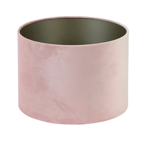 Pantalla cilíndrica de terciopelo rosa claro para lámpara de pie, lámpara colgante, lámpara de mesa