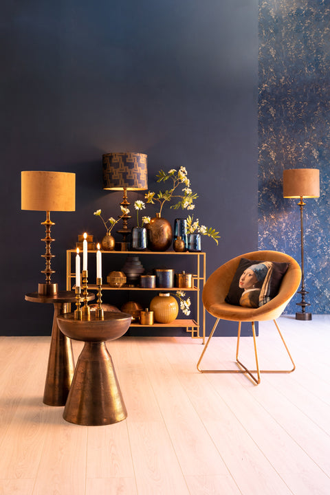 Pantalla cilíndrica de terciopelo caramelo para lámpara de mesa lámpara de mesa 40-40-30