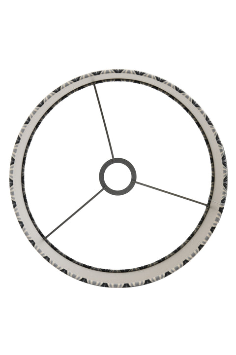 Pantalla cilíndrica gris y negra estampada para lámpara de mesa, lámpara colgante, lámpara de pie, 40-40-30