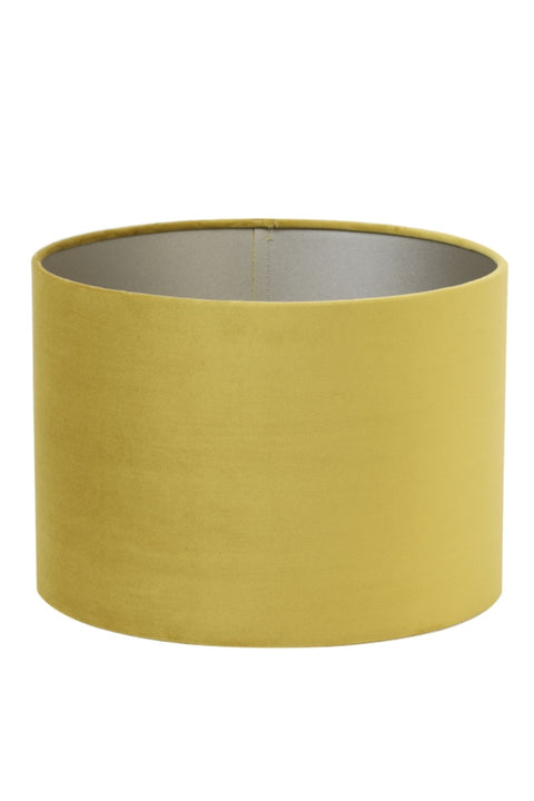 Pantalla cilíndrica de terciopelo amarillo oro para lámpara de sobremesa, lámpara de pie, lámpara colgante 25-25-18