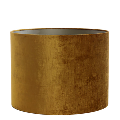 Lampenschirm Zylinder in Velours Gold für Tischleuchte Standlampe Hängelampe 40-40-30