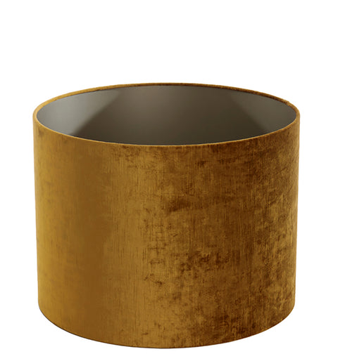 Lampenschirm Zylinder in Velours Gold für Tischleuchte Standlampe Hängelampe 40-40-30
