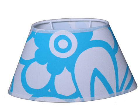 Lampenschirm Oval Blume Aqua Blau