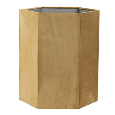 Pantalla hexagonal de terciopelo marrón para lámpara de sobremesa 30-30-35