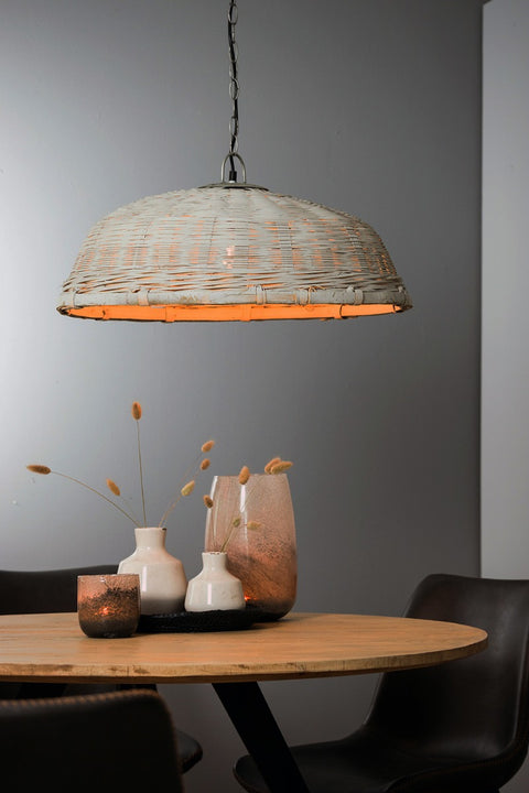 Hängeleuchte Ø60x25 cm JAELYNN Rattan grau 2907674
