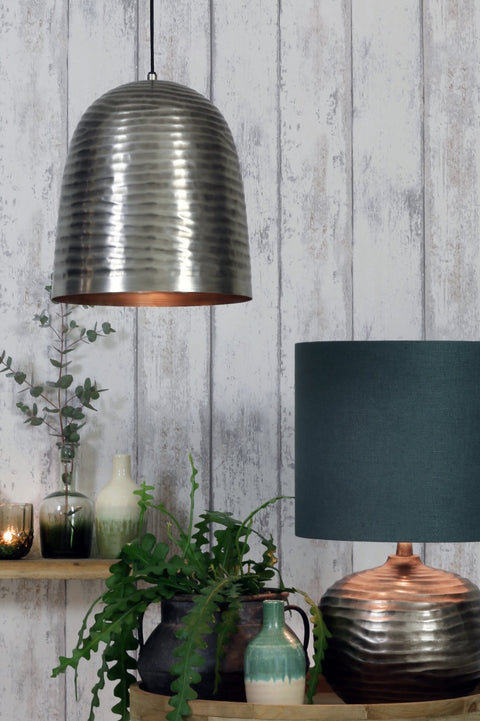 Hanging lamp Ø28cm Olivia Matt Nickel 3083619