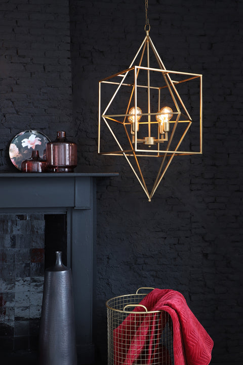 Hanging lamp 4FL Ø61x68 cm DRIZELLA Gold 3093185