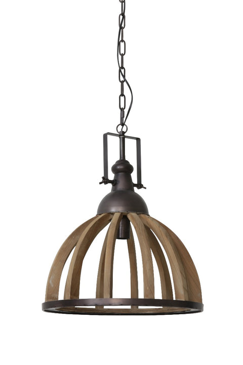 Lámpara colgante Ø47x58 cm DJEM madera con zinc 3097284