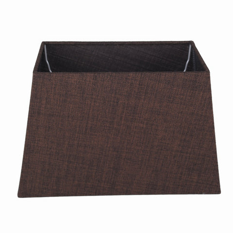 Pantalla para lámpara de mesa rectangular de lino marrón oscuro interior transparente lámpara de mesa 40-35-24