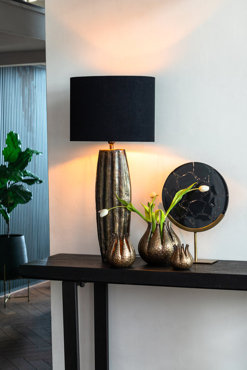 Oval lampshade in black velour for table lamp 30-30-25