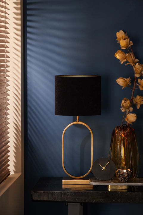 Oval lampshade in black velour for table lamp 30-30-25