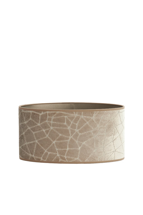 Lampenschirm Oval Textil Samt-Optik in Beige Taupe Tischleuchte Hängeleuchte Standleuchte 45-45-22cm