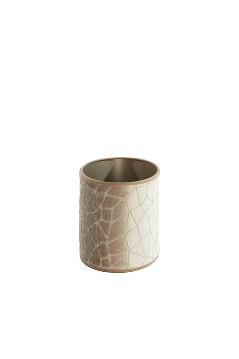 Lampenschirm Oval Textil Samt-Optik in Beige Taupe Tischleuchte Hängeleuchte Standleuchte 45-45-22cm